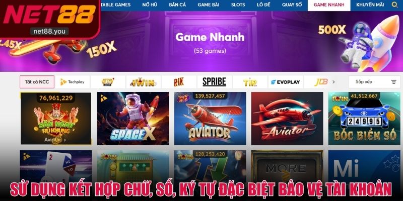 Sử dụng kết hợp chữ, số, ký tự đặc biệt bảo vệ tài khoản